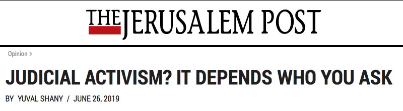 Jerusalem Post header - Judicial Activism? It depends who you ask