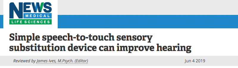 Simple speech-to-touch sensory substitution device can improve hearing