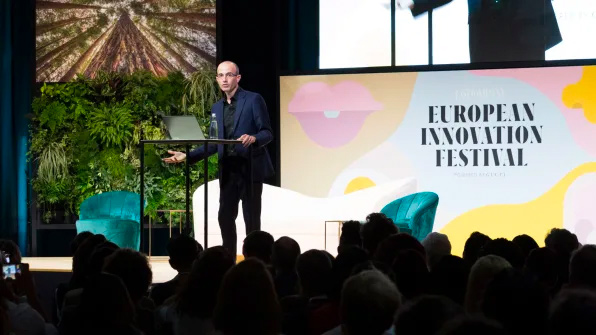 Yuval Harari speaking at the Fast Company European Innovation Festival