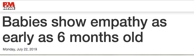PM News header - Babies show empathy as early as 6 months old