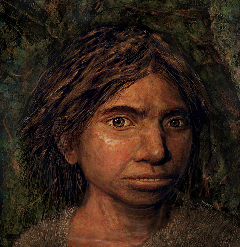 Portrait of a female Denisovan teen.