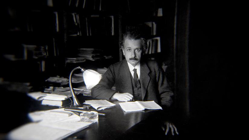 Albert Einstein at his office in Berlin in 1919.
