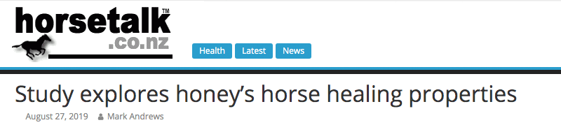 Horse Talk header - Study explores honey’s horse healing properties