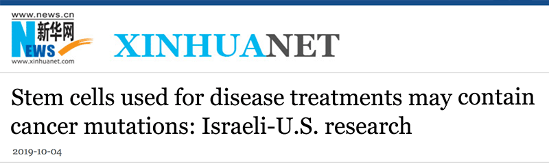 Xinhuanet header - Stem cells used for disease treatments may contain cancer mutations: Israeli-U.S. research