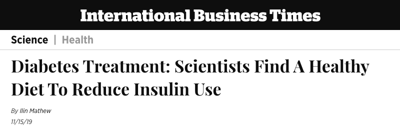 International Business Times header - Diabetes Treatment: Scientists Find A Healthy Diet To Reduce Insulin Use