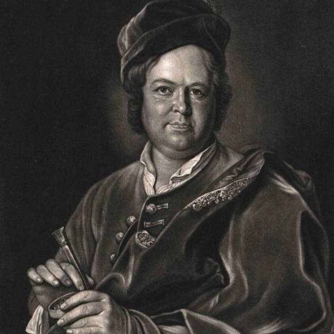 Johann Melchior Dinglinger. Five wives, 23 children.