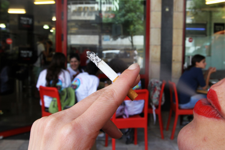 Smoking at a cafe