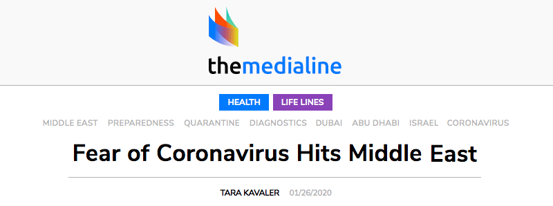 the media line header - Fear of Coronavirus Hits Middle East