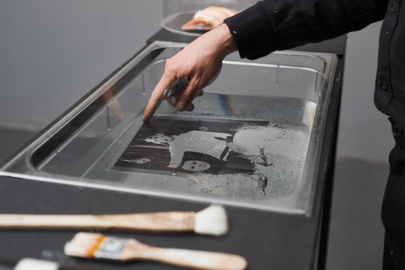 Guy Aon uses dissolving paper in his developing technique