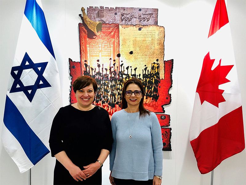 Consul General Galit Baram with Mona Khoury-Kassabri, dean of Hebrew University's school of social work.