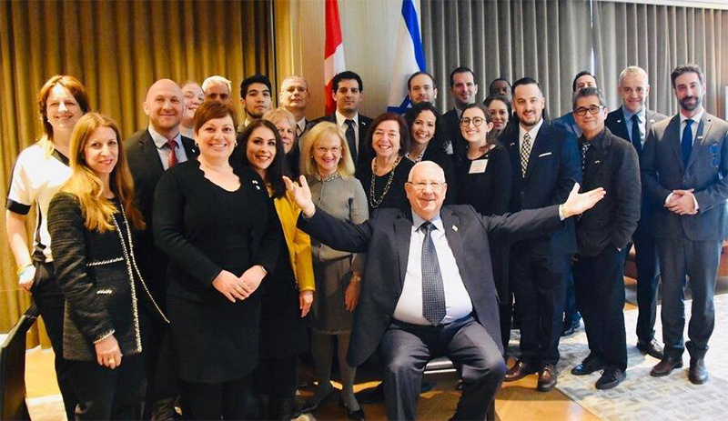 President Reuven Rivlin with the team of the Consulate General of Israel in Toronto.