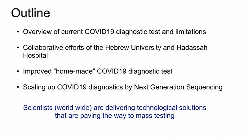 Dr. Naomi Habib - Developing new diagnostic tests for COVID19: technological innovation in times of crisis