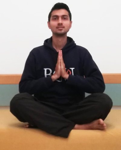 Ben-Gurion University PhD student Alap Kshirsagar leads on online yoga class during the Covid-19 lockdown.