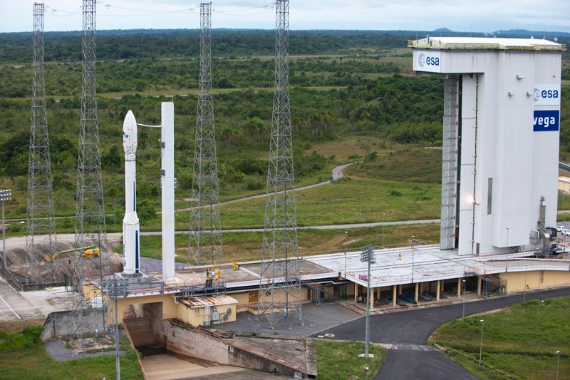 The Vega 1 rocket on the launchpad.