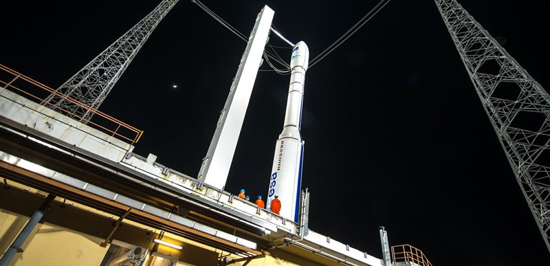The Vega rocket with the microsatellite lab, launched from the Spaceport in French Guiana.