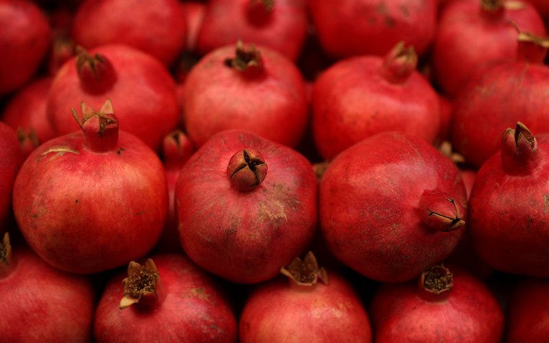 Pomegranates at the Mahane Yehuda market in Jerusalem