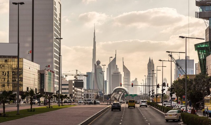 Sheikh Zayed Road in Dubai, UAE.