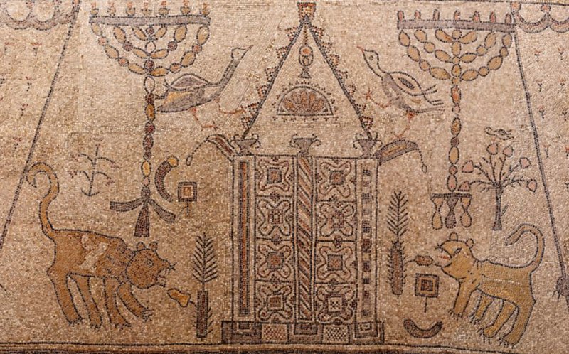 The mosaic at the ancient Beit Alpha Synagogue.