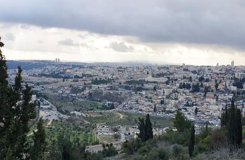 Jerusalem, from the balcony of Hebrew University Mount Scopus campus.