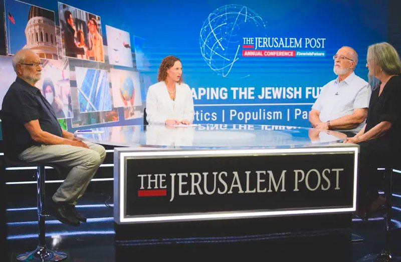 EMET Prize winners Yechezkel Barenholz, Yitzhak Ben Israel, and Bracha Chyutin at The Jerusalem Post Annual Conference.