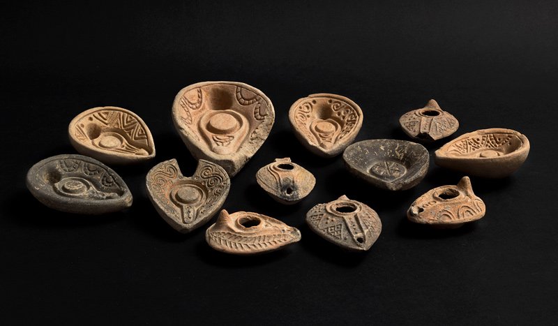 Oil lamp molds from the Islamic period (mid-7th-11th century) uncovered in the summer 2020 excavation of ancient Tiberias on display in the Israel Museum, Jerusalem, December 2020.