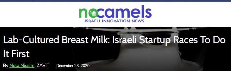 nocamels header - Lab-Cultured Breast Milk: Israeli Startup Races To Do It First