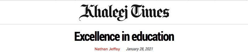 The Khaleej Times header - Excellence in Education