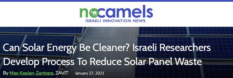 Can Solar Energy Be Cleaner? Israeli Researchers Develop Process To Reduce Solar Panel Waste