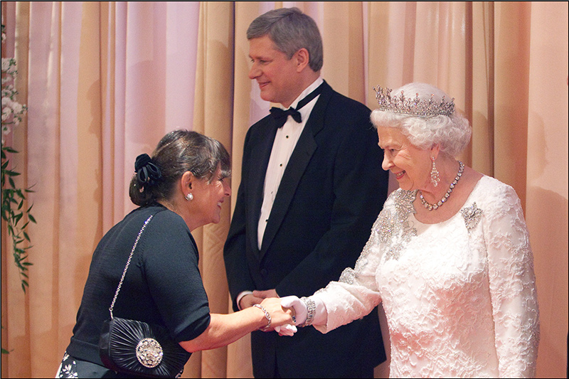 Meeting Queen Elizabeth II during her visit to Ottawa in 2010.