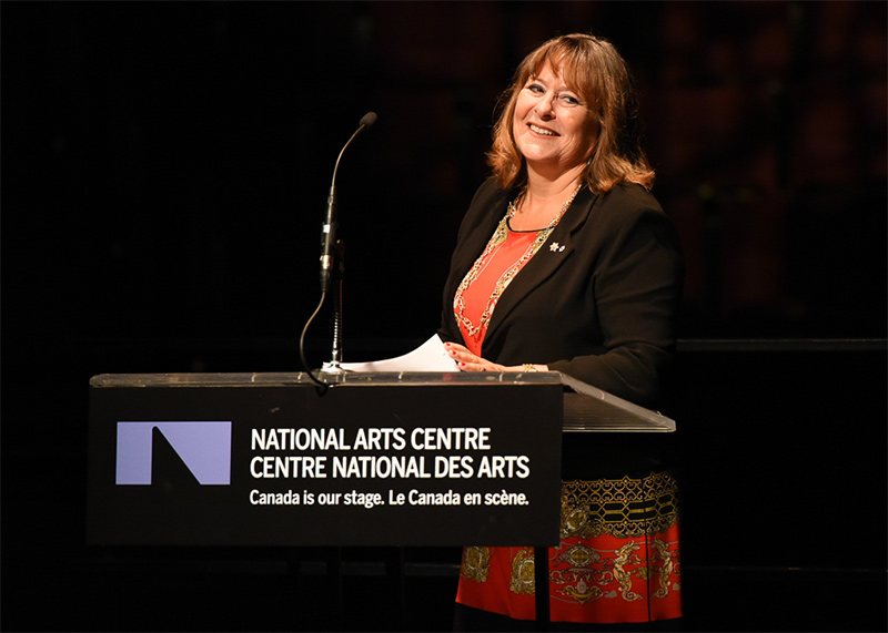 Gail Asper speaking at Canada’s National Arts Centre donation announcement.