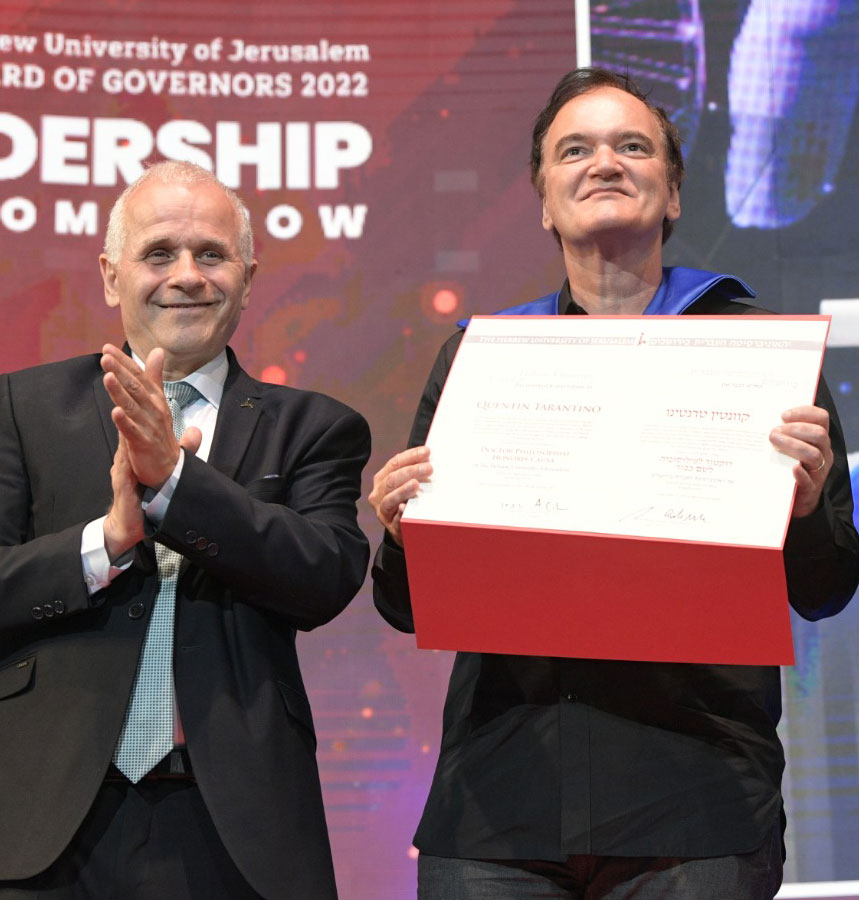 Trailblazing Filmmaker Tarantino Joins 19 Distinguished Leaders from Diverse Fields to Receive Honorary Degree from Hebrew University