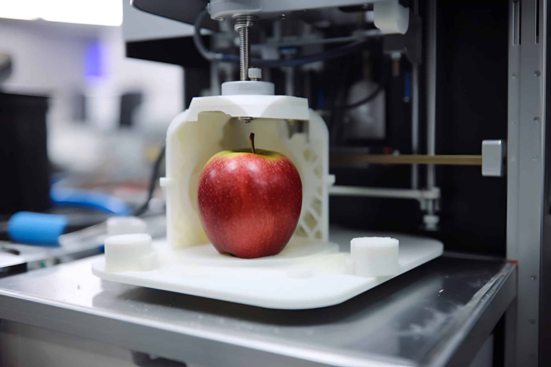 An illustrative example of a 3D-printed apple.