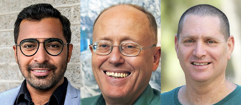 L-R: Ph.D. candidate Kaushal Gianchandani, Prof. Nathan Paldor,  and Prof. Hezi Gildor, Hebrew University of Jerusalem