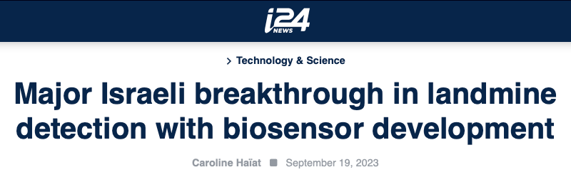 i24 header - Major Israeli breakthrough in landmine detection with biosensor development