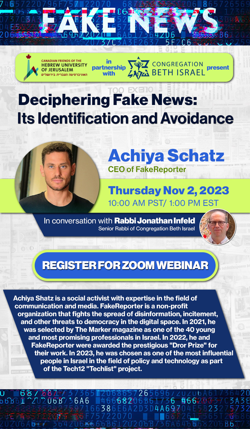 WEBINAR - Deciphering Fake News: Its Identification and Avoidance - November 2, 2023.

