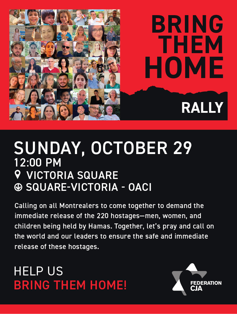 MONTREAL - Rally this Sunday, October 29 – Bring Them Home