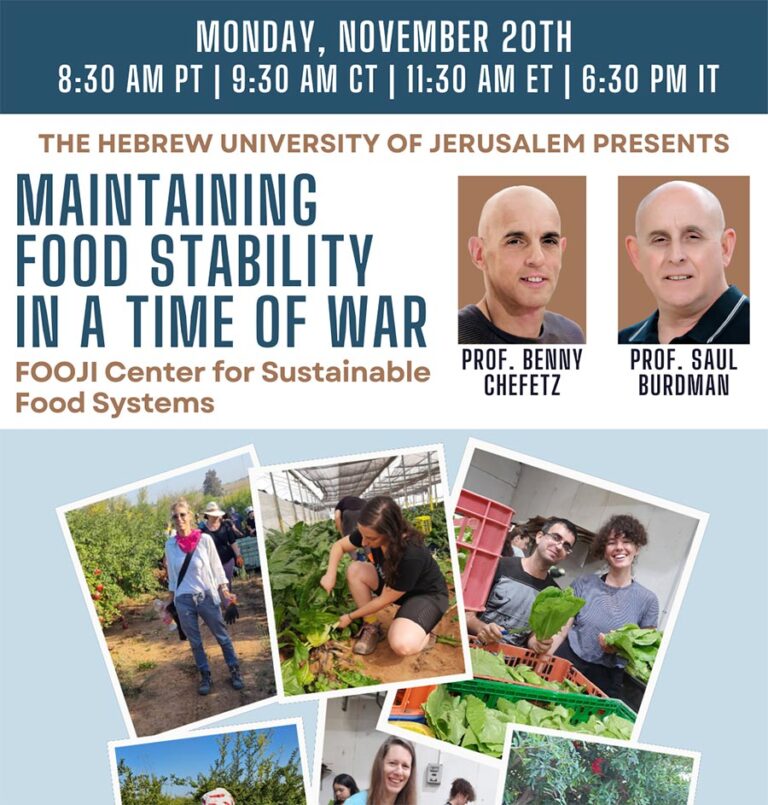 WEBINAR – Maintaining Food Stability In A Time Of War