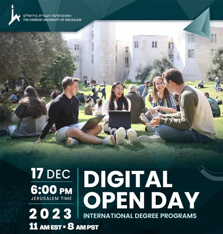 Join Hebrew University’s Digital Open Day on December 17