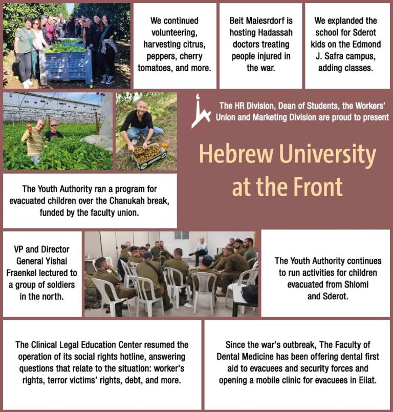 Hebrew University at the Front – December 2023