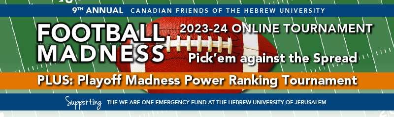Football Madness Online Tournament Supporting The We Are One Emergency Fund at Hebrew University