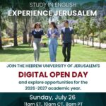 Join the Hebrew University's Digital Open Day on July 26, 2026
